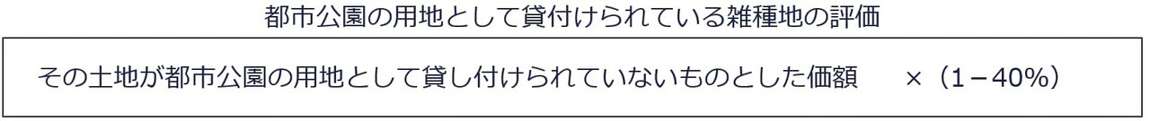 都市公園の用地として貸し付けられている雑種地