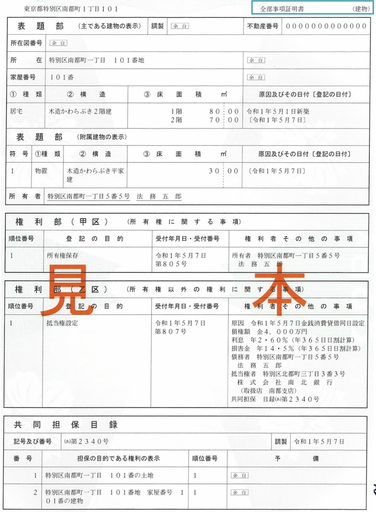 登記簿謄本3年以内取得土地