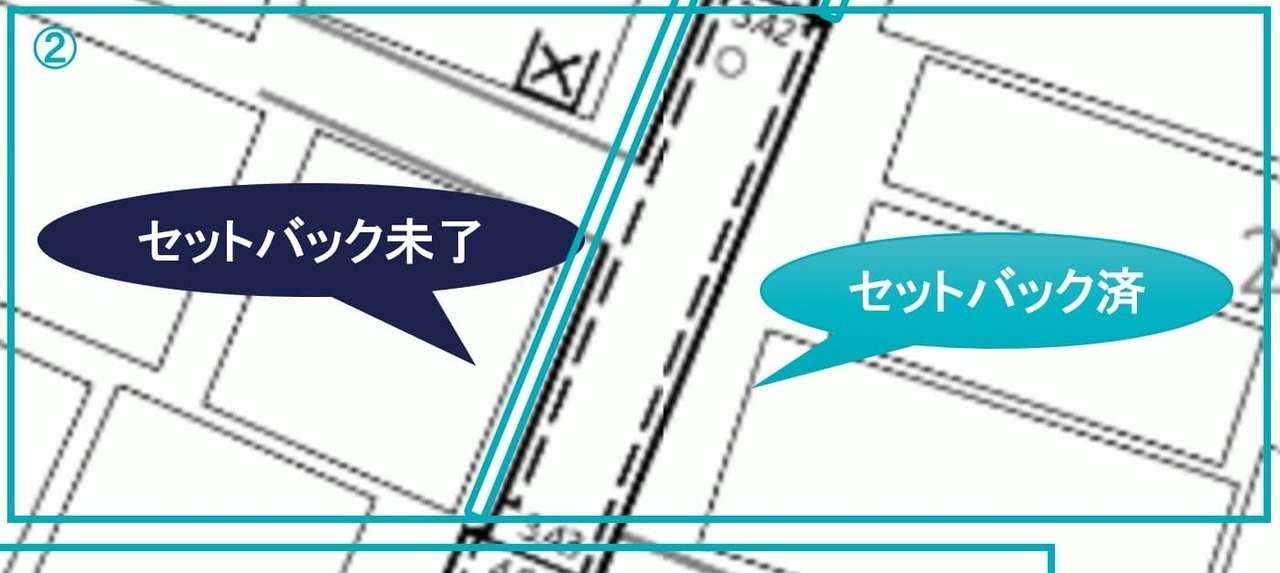 片側がセットバック済み