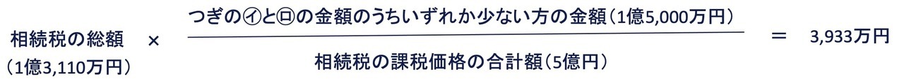 計算例②：配偶者の取得財産が1億6,000万円以下の場合