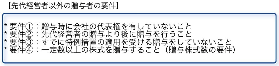 先代経営者以外の贈与者の要件