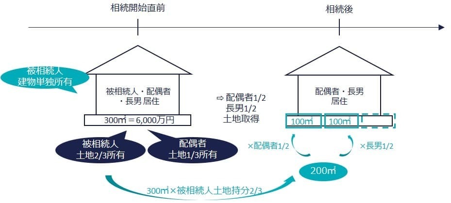 ④生前に土地共有+死亡後に共有取得